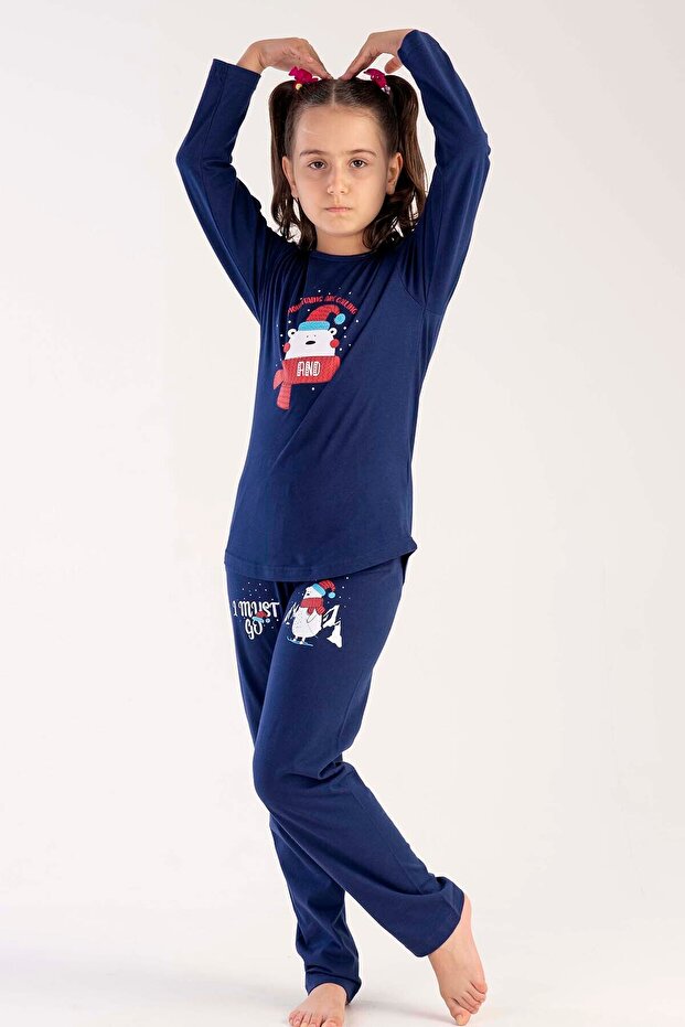 Kız Çocuk Uzun Kol Pijama Takım , 304054 - 2
