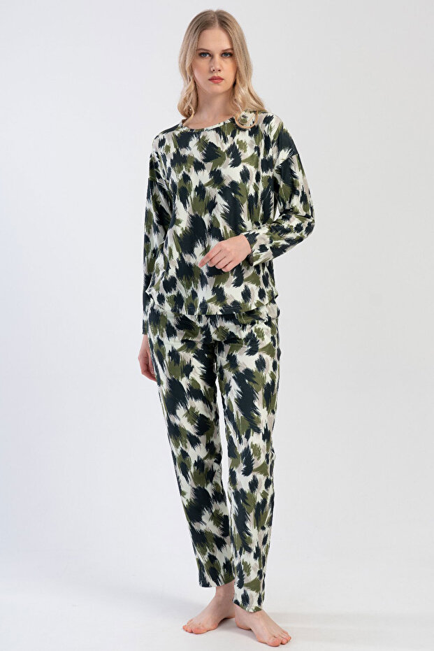 Women's Microwelsoft Marla Off-Shoulder Long Sleeve Pajama Set, 312102