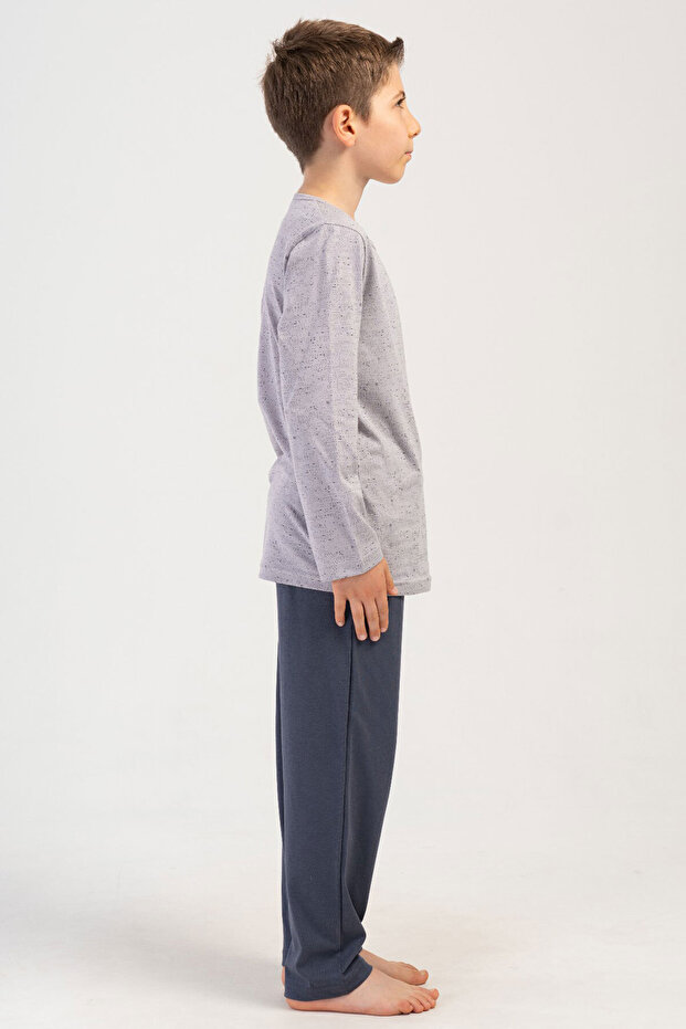 Pamuklu Erkek Çocuk Uzun Kol Pijama Takım(9/10-15/16) - 3
