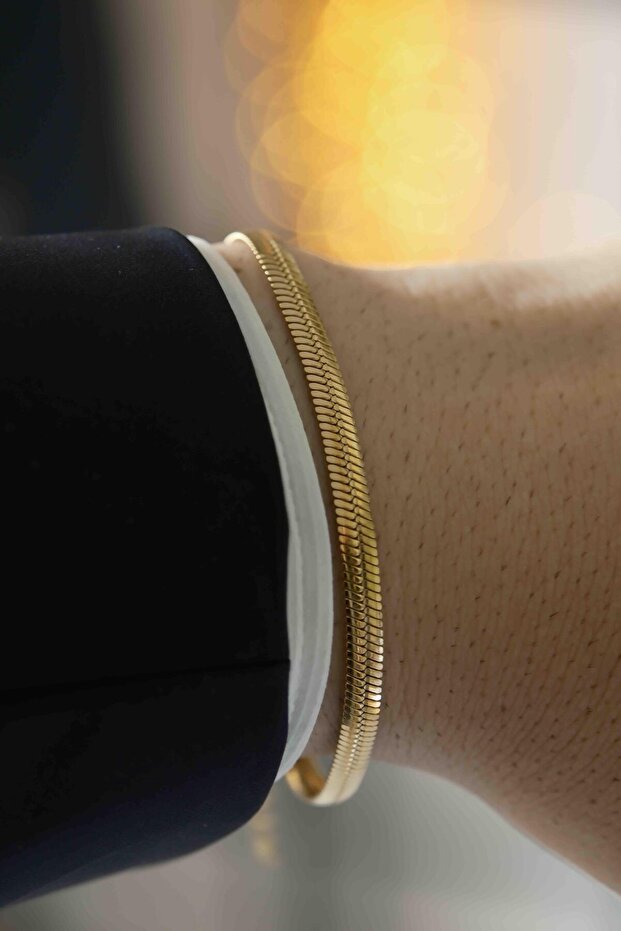 Python Flow Band Gold Çelik Bileklik - 1