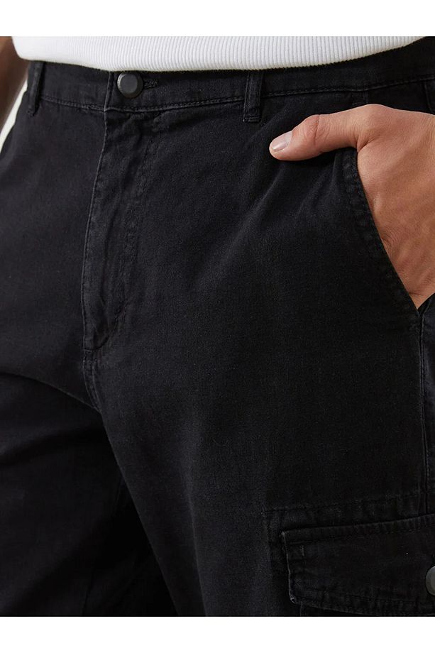 LCW Jeans Siyah Standart Kalıp Erkek Jean Şort - 3