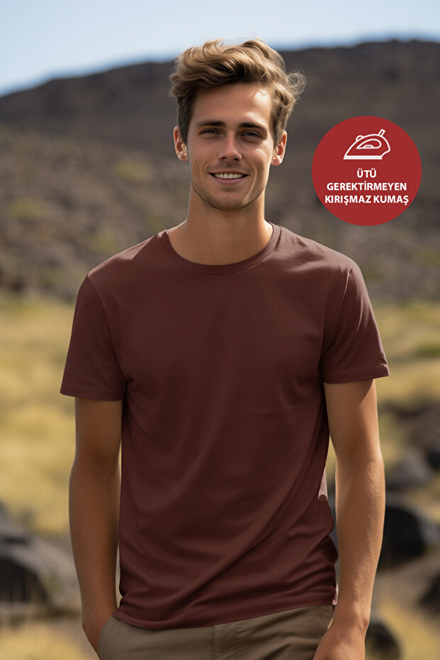 Men's Regular Modal Fabric Vibrant Non-Fading Color Silky Soft T-Shirt Basic T-Shirt (Full Fit)