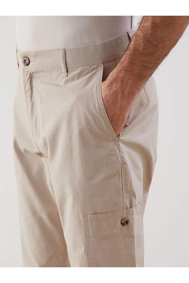 LCWAIKIKI Basic Bej Standart Kalıp Erkek Roller Şort - 3