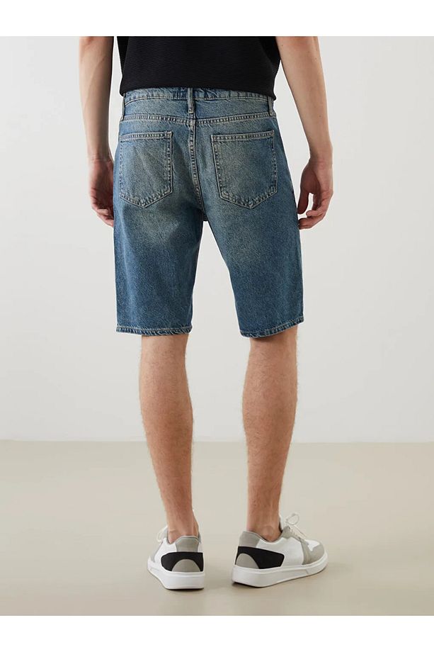 LCW Jeans Yeşil Standart Kalıp Erkek Jean Şort - 4