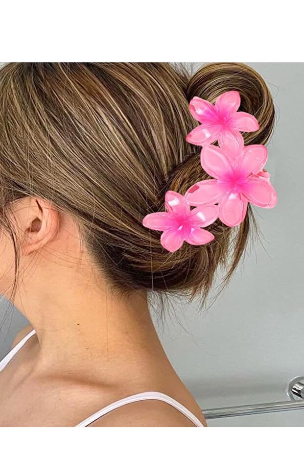 Pink Color Flower Figured Peg Buckle