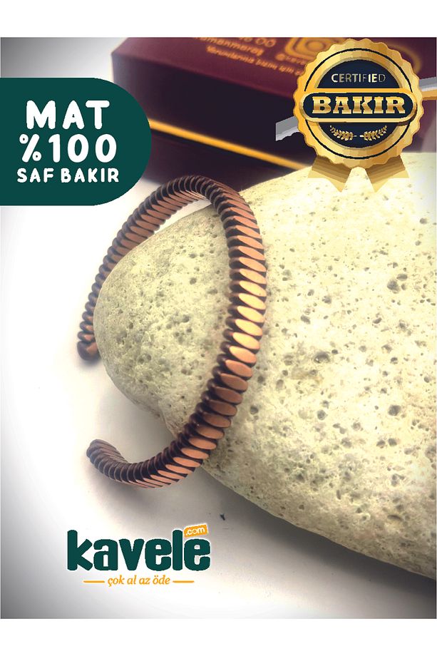 Saf Bakır Bileklik -Tılsımlı Model - 3