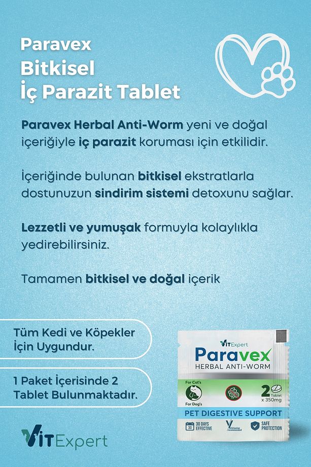 2'li Set Köpek İç Dış Anti Parazit Tüm Köpekler İçin Bitkisel 5 Damla ve 2 Tablet Paketi - 6