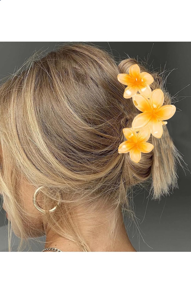 Yellow Color Flower Figured Peg Buckle
