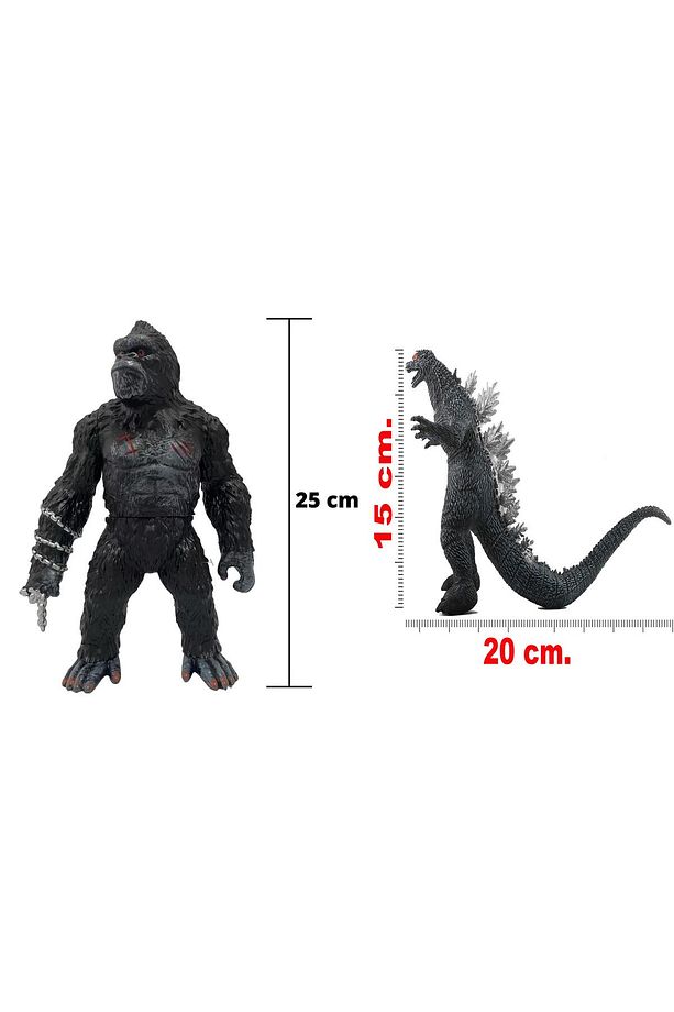 Godzilla vs. Kong Giant King Ejderha Godzilla Goril Kong 2'li Aksiyon Figür Karakter Oyuncak Seti - 8