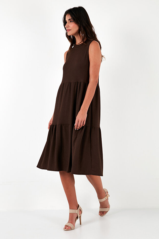 Regular Fit Kolsuz Midi Elbise ELBİSE 5869008 - 2