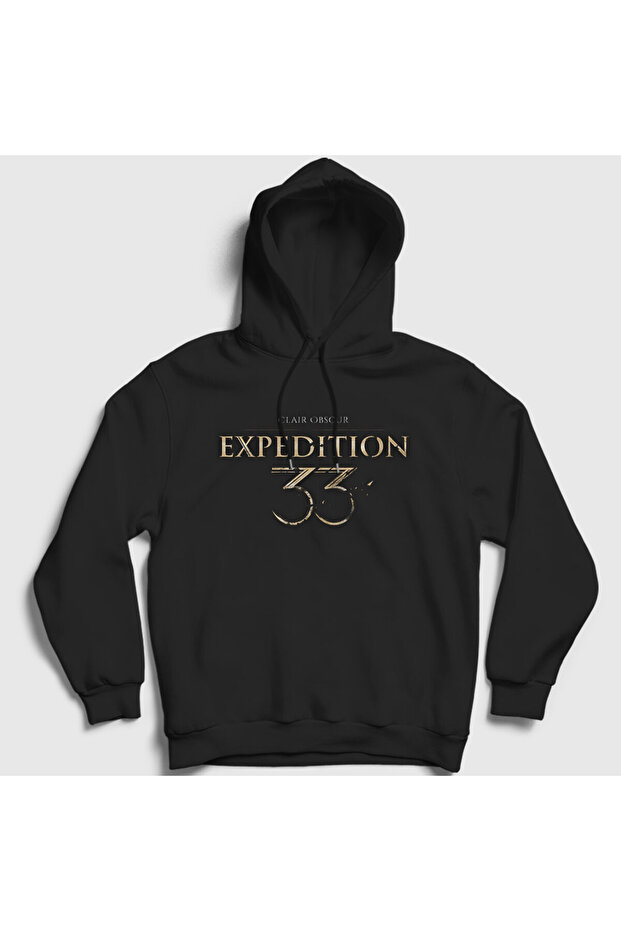 Unisex Black Logo Clair Obscur Expedition 33 Hooded Sweatshirt 543843Tt