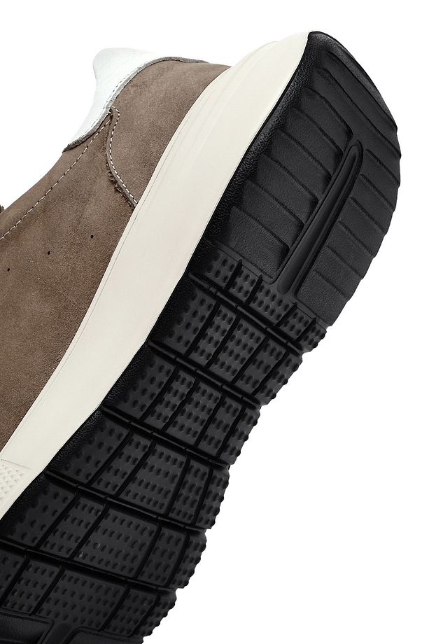 Erkek Vizon Bağcıklı Kalın Tabanlı Nubuk Deri Sneaker 25SFD6505V3 - 8