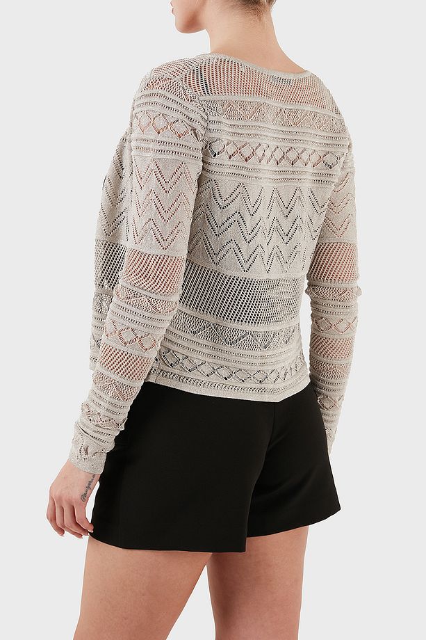 Nellie Ajurlu Regular Fit V Yaka Simli Kısa Hırka W5GR15Z3E22 HIRKA W5GR15 Z3E22 F97H - 2