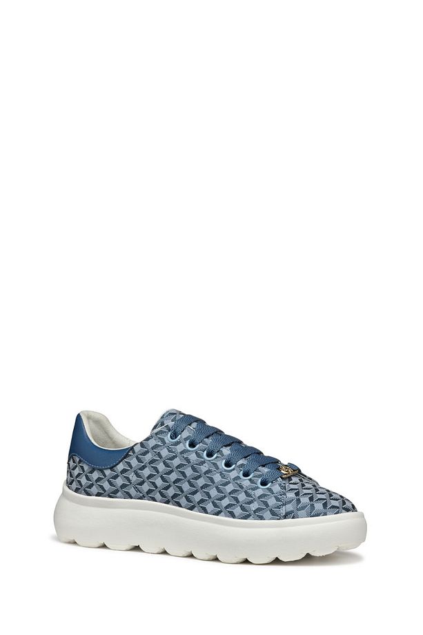 Kadın Mavi D Spherica Ec4.D - Em. Tex + Sy Bağcıklı Desenli Kalın Tabanlı Sneaker D55TCD0DSBCC4 - 2