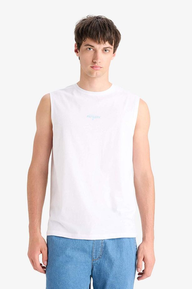 %100 Pamuk Regular Fit Bisiklet Yaka Baskılı Atlet E5188AX25SM - 3