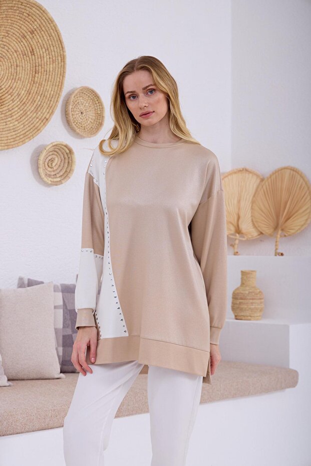 MB21.307 MOODBASİC KENDİNDEN SİMLİ MODAL TUNİK - 1