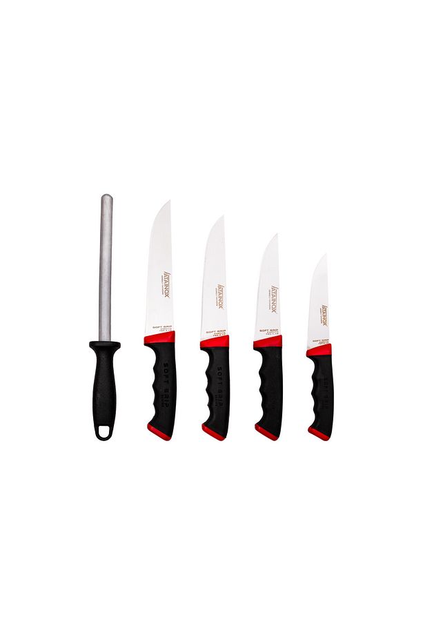 Soft Grip Çantalı Şef, Kasap, Mutfak Bıçak Seti - 5