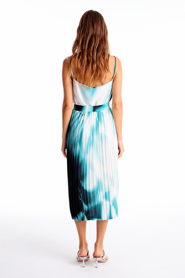 Mavi Japsis Regular Fit Yüksek Bel Midi Boy Etek - 4