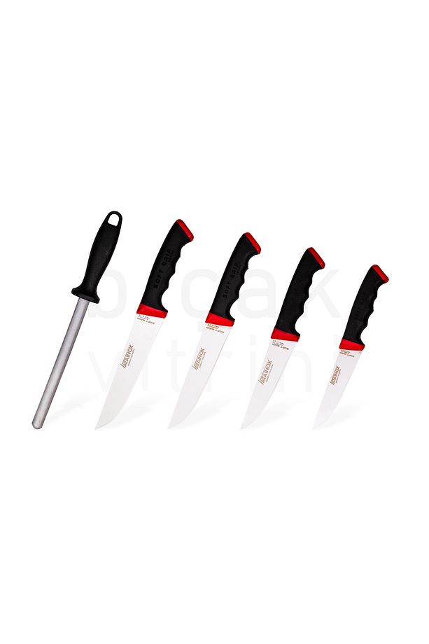 Soft Grip Çantalı Şef, Kasap, Mutfak Bıçak Seti - 6