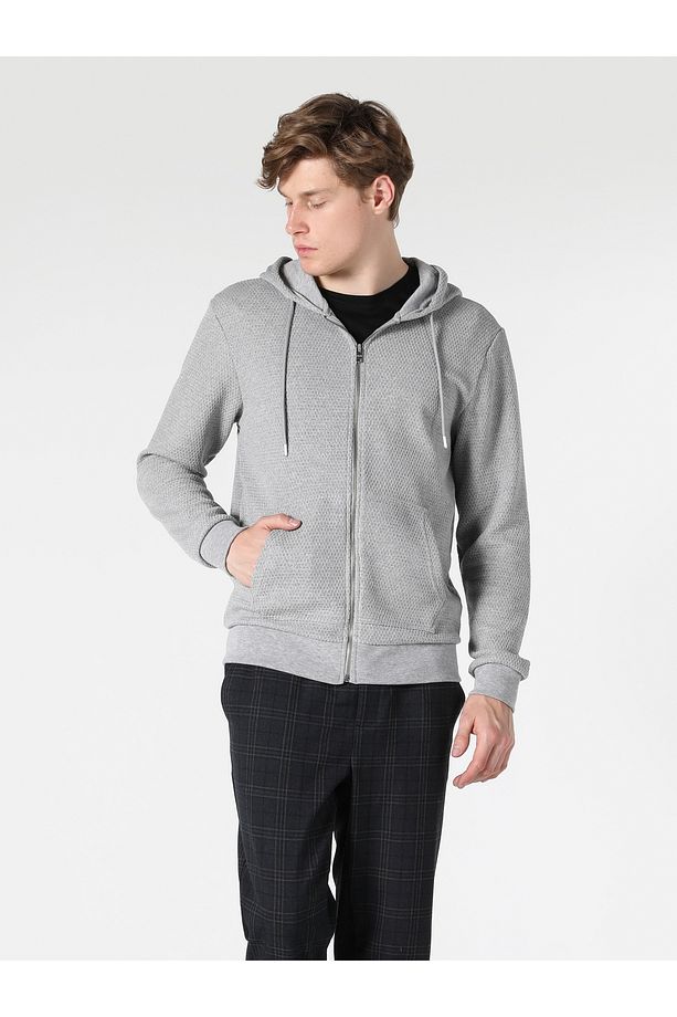 Regular Fit Erkek Gri Ceket - 4