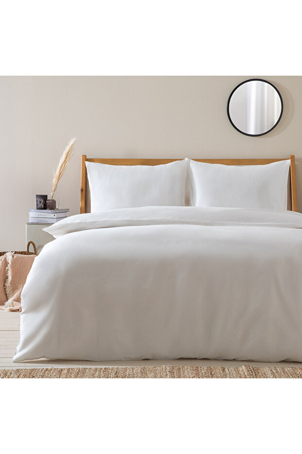 Alana Duvet Cover Set Single Size 160x220 cm White