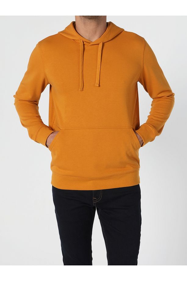 Regular Fit Erkek Sari Sweatshirt - 4