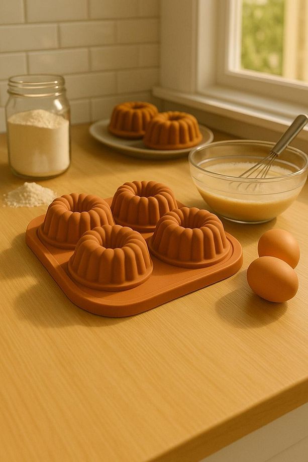 4'lü Silikon Airfryer Muffin Kek Kalıbı - 1