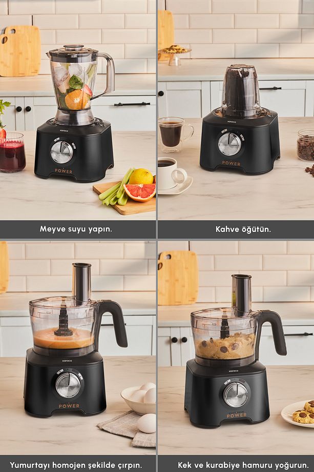 Mastermaid Power 10 in 1 Mutfak Robotu Black Blender Seti 2000w - 5