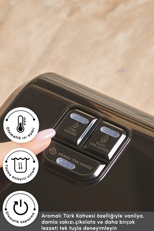 Hatır Hüp Düet İkili Aroma Türk Kahve Makinesi 10 Fincan Kapasiteli Space Gray - 5