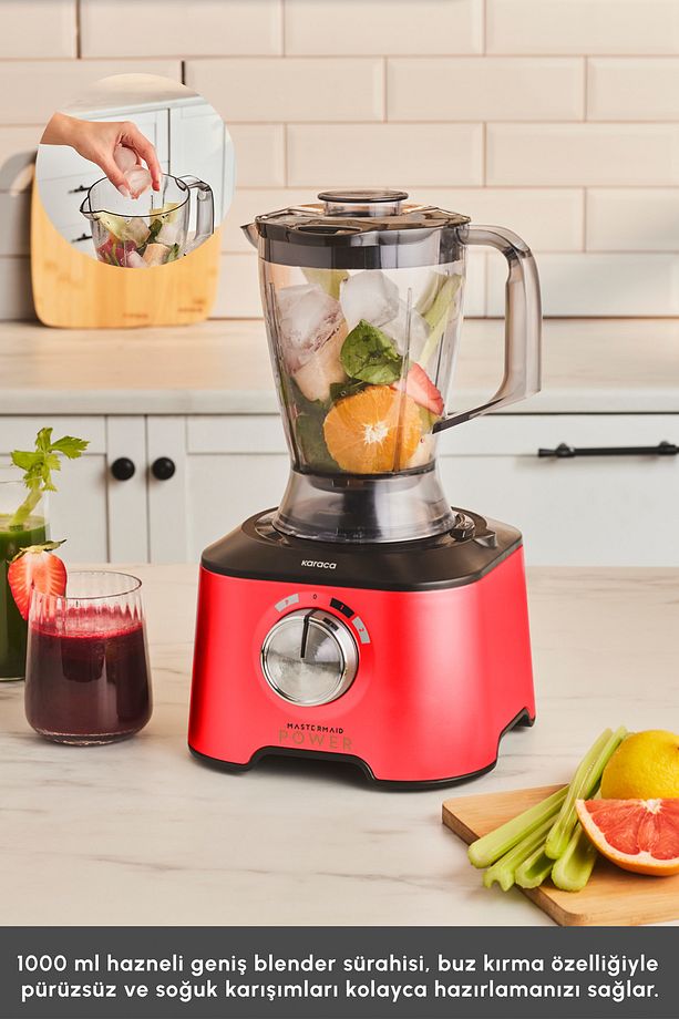 Mastermaid Power Multifunctional 10 In 1 Red Mutfak Robotu, Blender Seti 2000w - 6