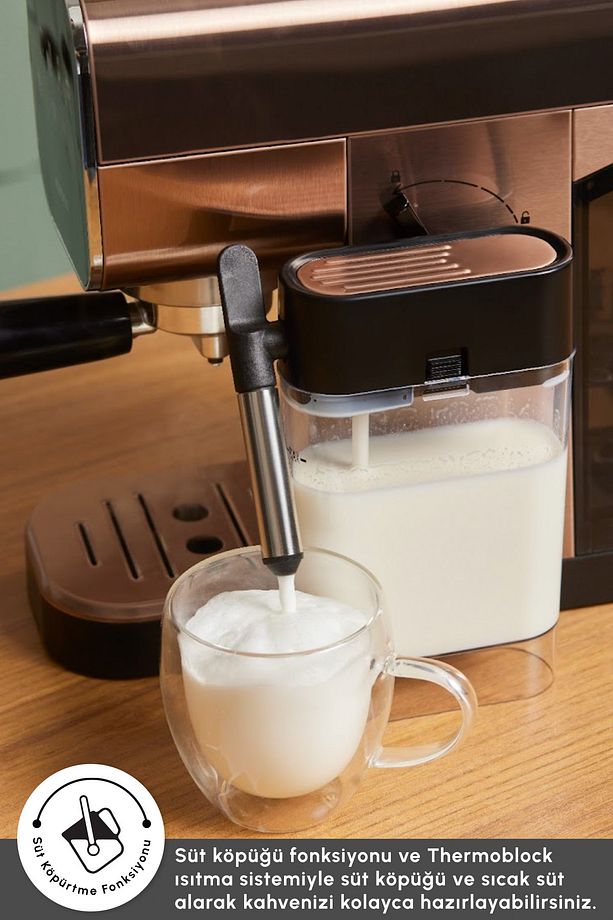 Mycaffee Barista S20 Entegre Süt Hazneli Otomatik Espresso ve Latte Makinesi Amber - 9