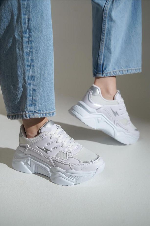 Bağcıklı Yüksek Taban Kadın Sneaker - 3