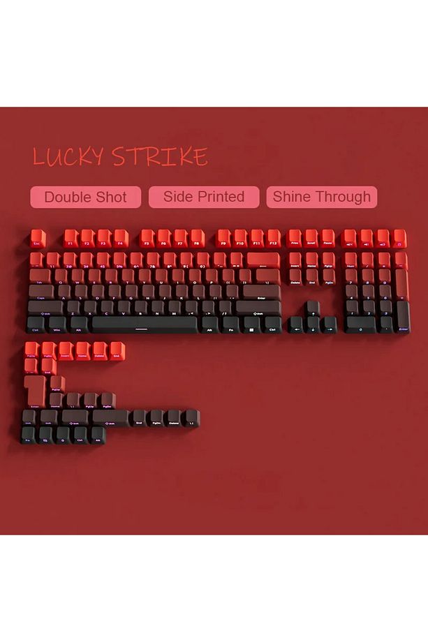 GRADİENT Yan Baskı Klavye Tuşları Çift PBT Klavye Tuşları 130 key Kiraz MX KEYCAPS Oyun Klavyesi - 1