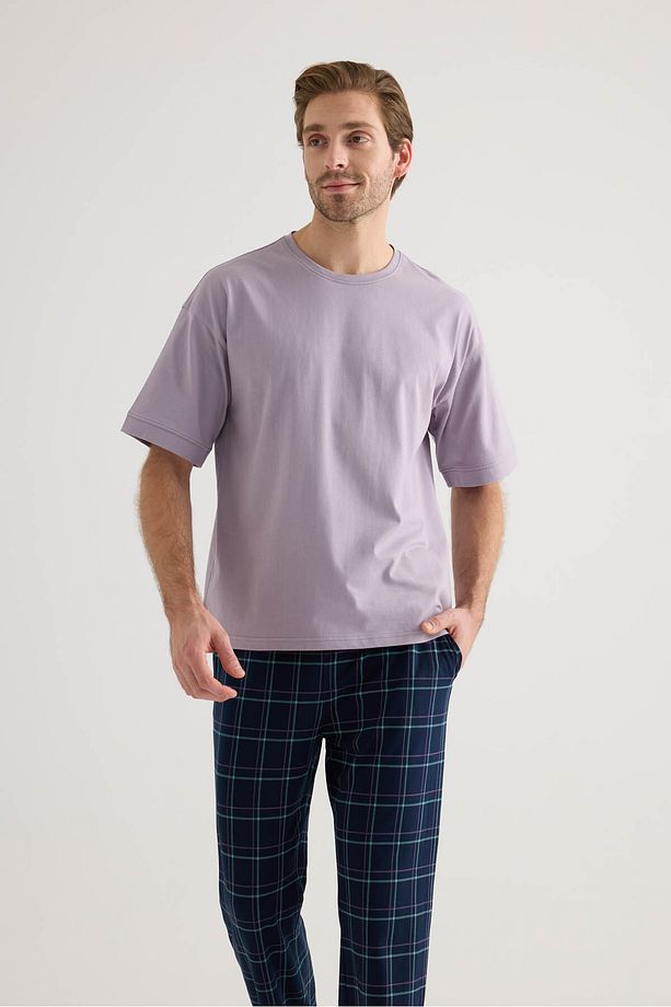 Erkek Pamuklu Kısa Kollu Pijama Üstü - 2