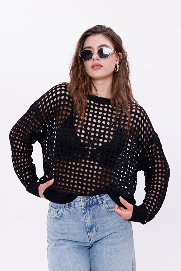 Delikli Kadın Bluz - 1