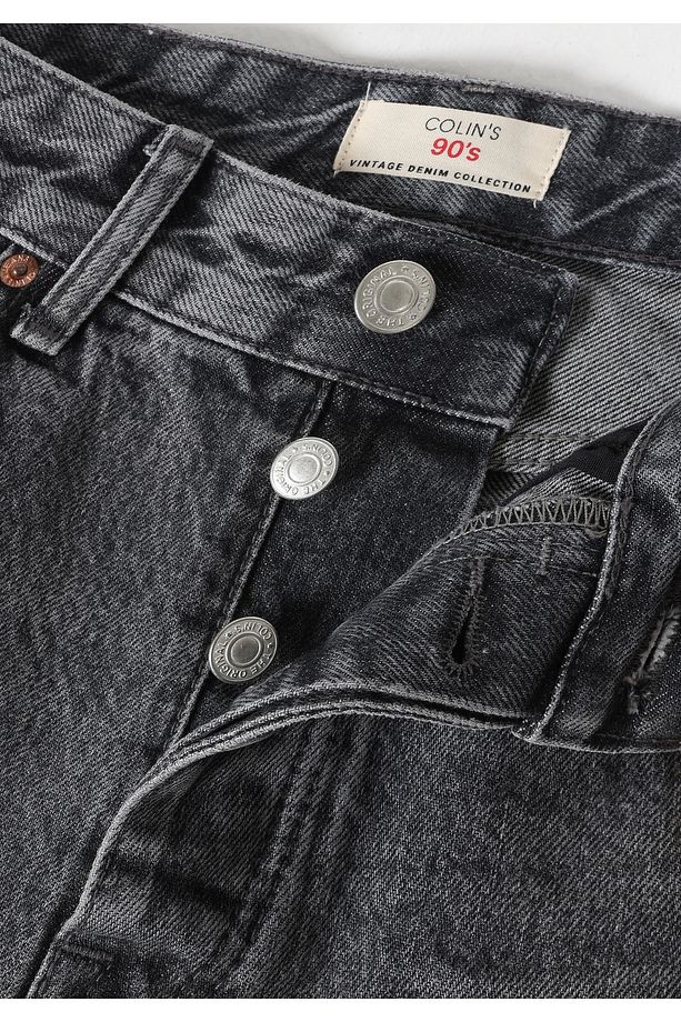 Loose Relaxed Fit Drop Crotch Kısa Paça Erkek Gri Jean Pantolon - 8