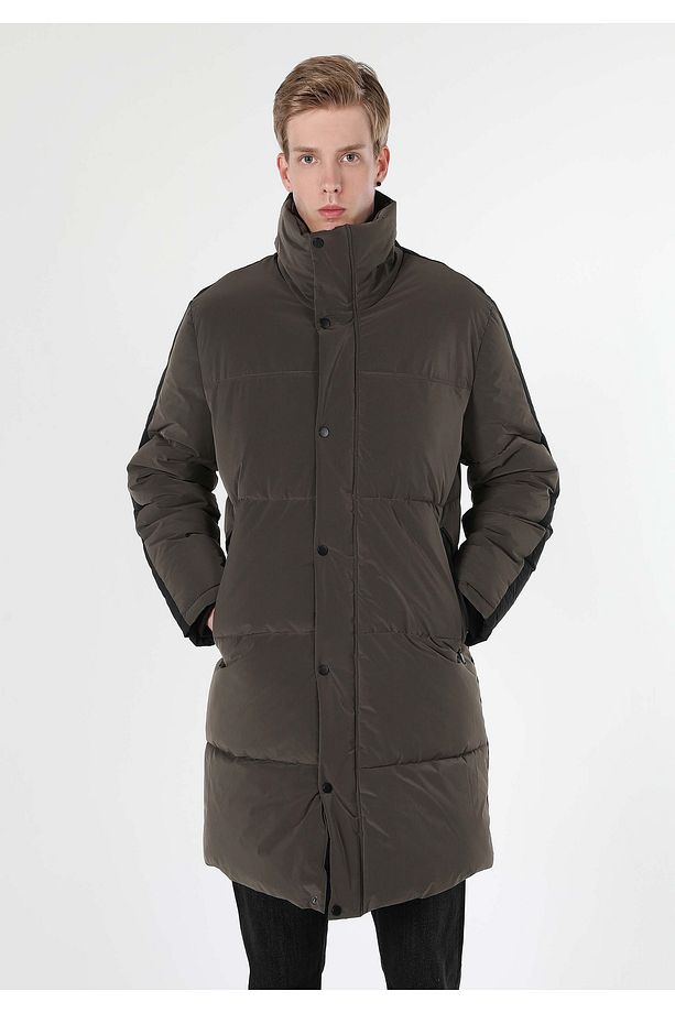 Regular Fit Erkek Yeşil Kaban - 4