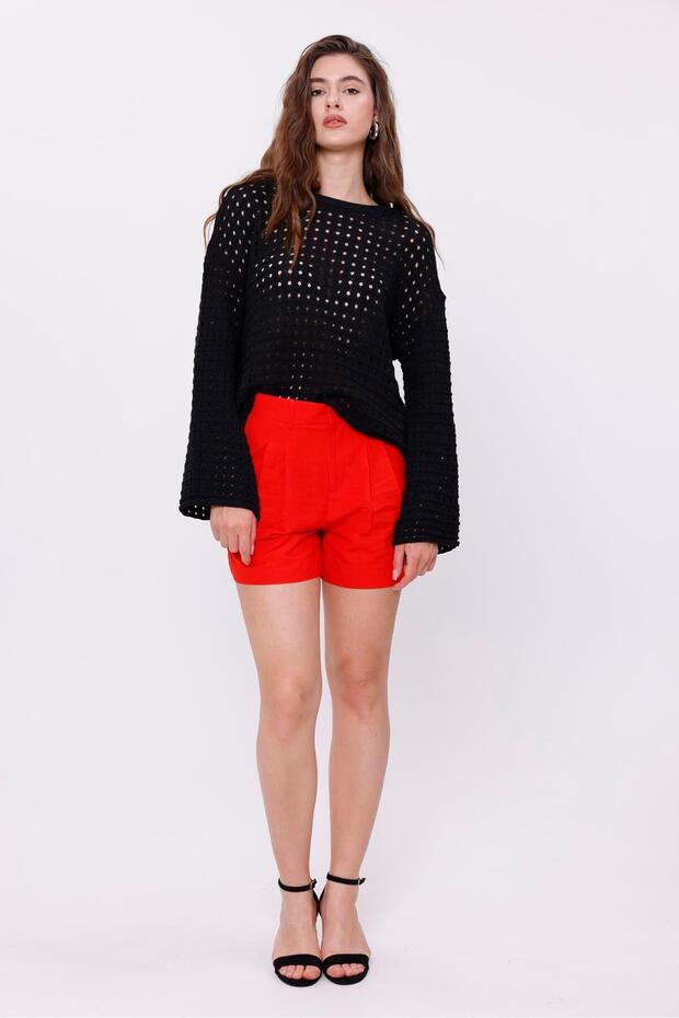 Ajurlu Triko Kadın Bluz - 3