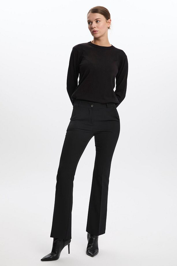 Geniş Paça Siyah Kumaş Pantolon P-0213 - 3