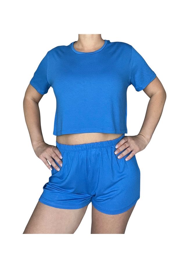 T-Shirt Şort Örme Pijama Takımı - 1