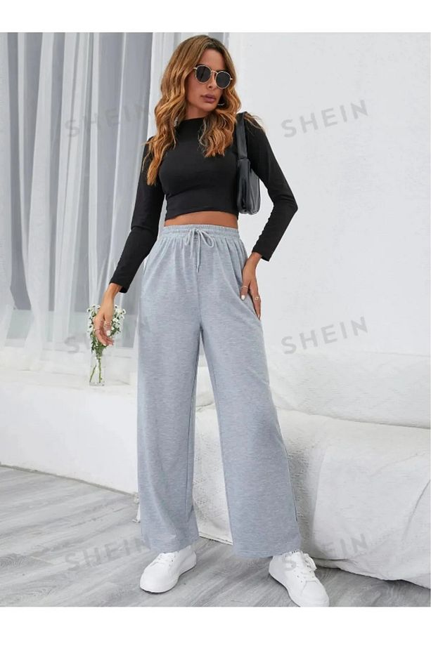 Bol Paça Çımalı Oversize Basic Eşofman Altı, - 2