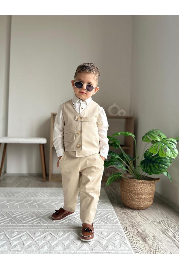 Premium Cream Suit Shirt Included (Long Sleeve)
