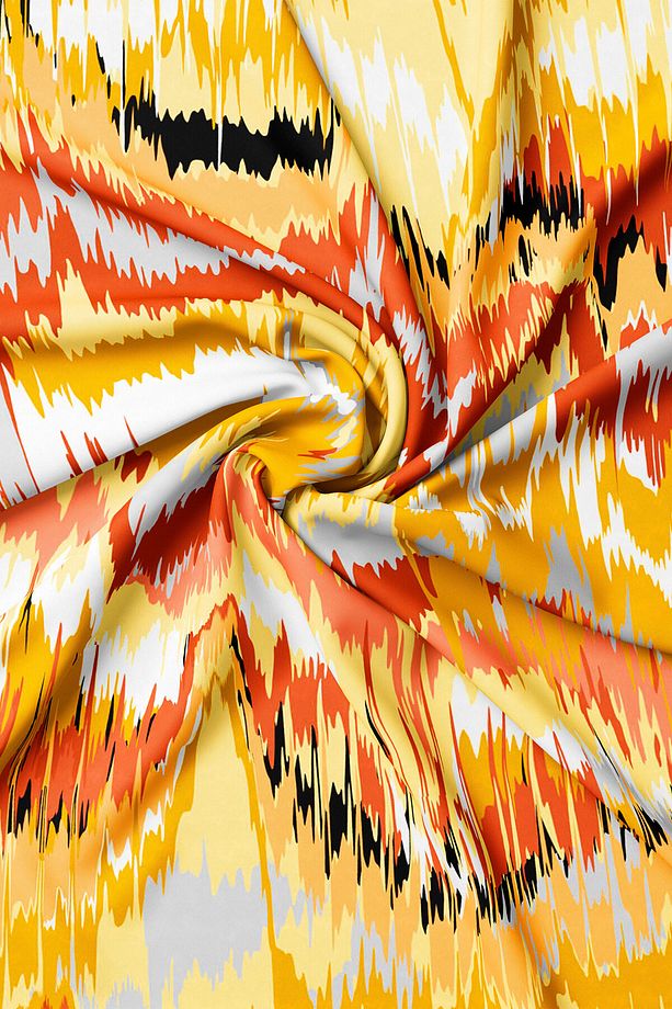 SARI GEOMETRİK DESENLİ TWILL EŞARP - 2