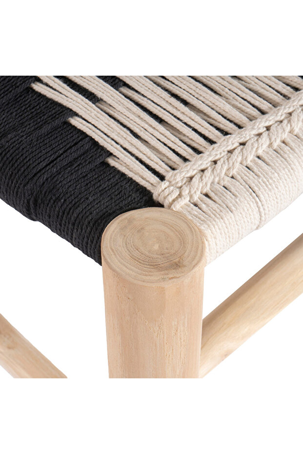 Kasia Macrame Bench NATURAL/SIYAH - 4