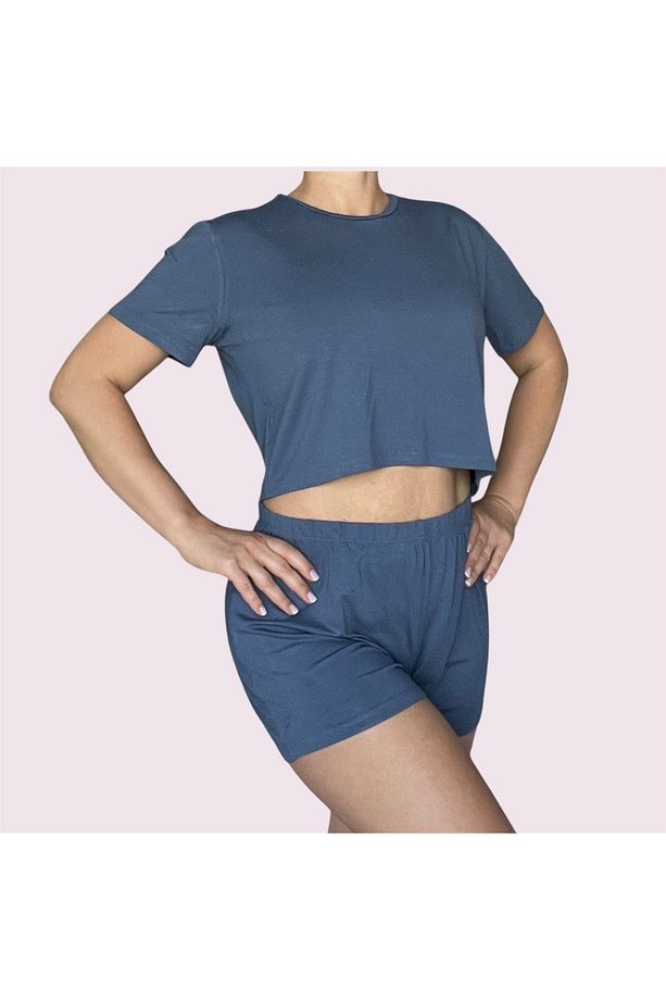T-Shirt Şort Örme Pijama Takımı - 2