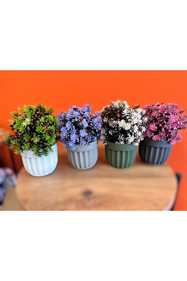 زهرة الربيع الاصطناعية مع وعاء - 4