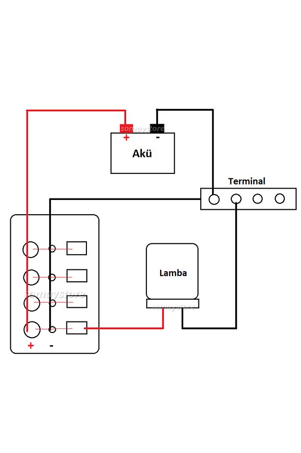 Tekne Switch Panel Kontrol Paneli Dikey Model 4 Anahtar Sealux 80x120mm - 3