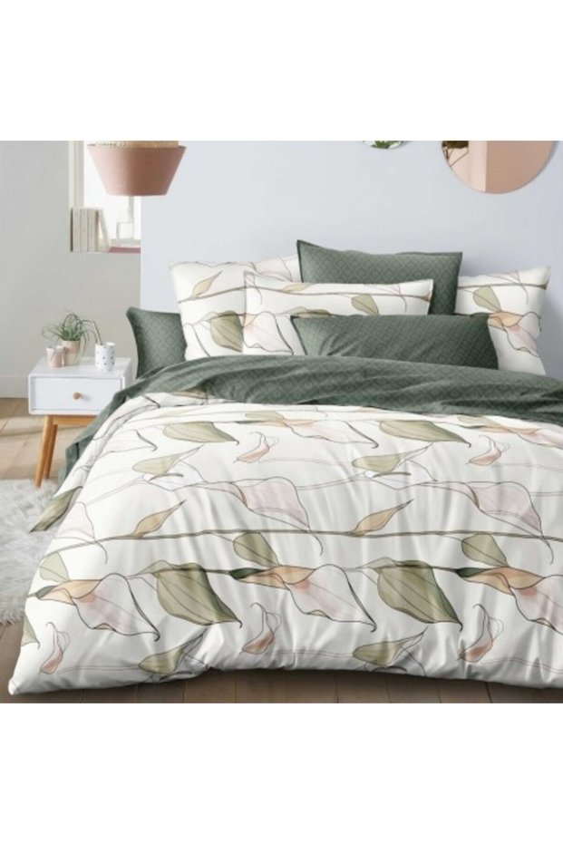 Double bed linen with abstract flower pattern