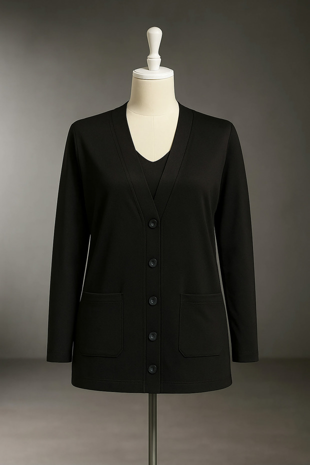 Women's Mother Thin Combed Cotton Seasonal Short Model Pocket Buttoned Front Jacket Short Cardigan