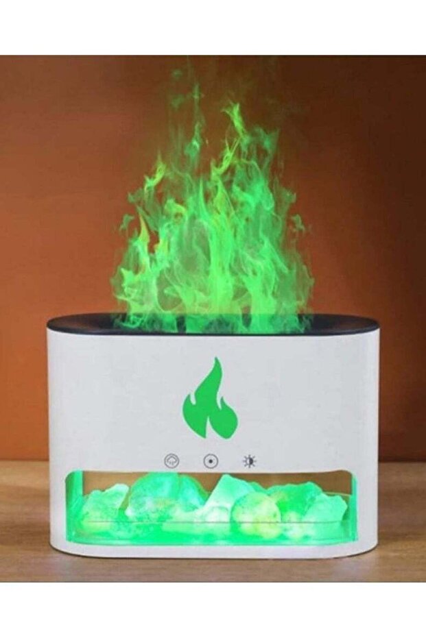 An aromatic diffuser with a flame lighting effect in the form of Himalayan salt stones for - 5